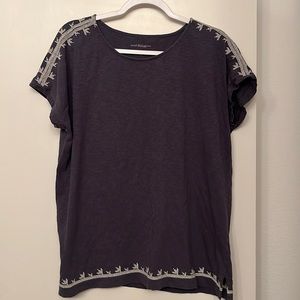 PureJill Organic Cotton Embroidered Dolman Tunic Size M